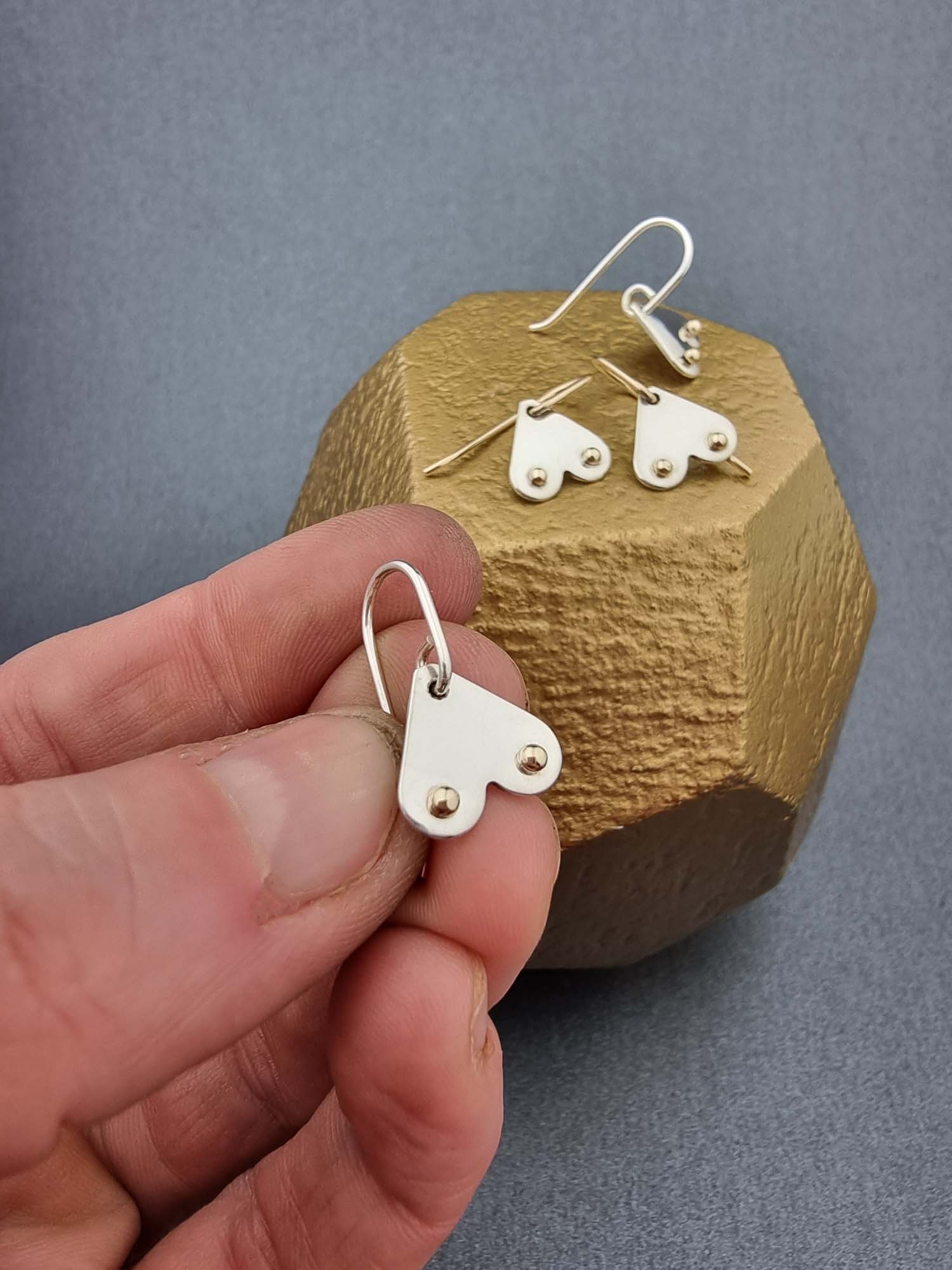 A BREAST FRIENDS - gold & silver hook earrings-Erin K Jewellery-stride