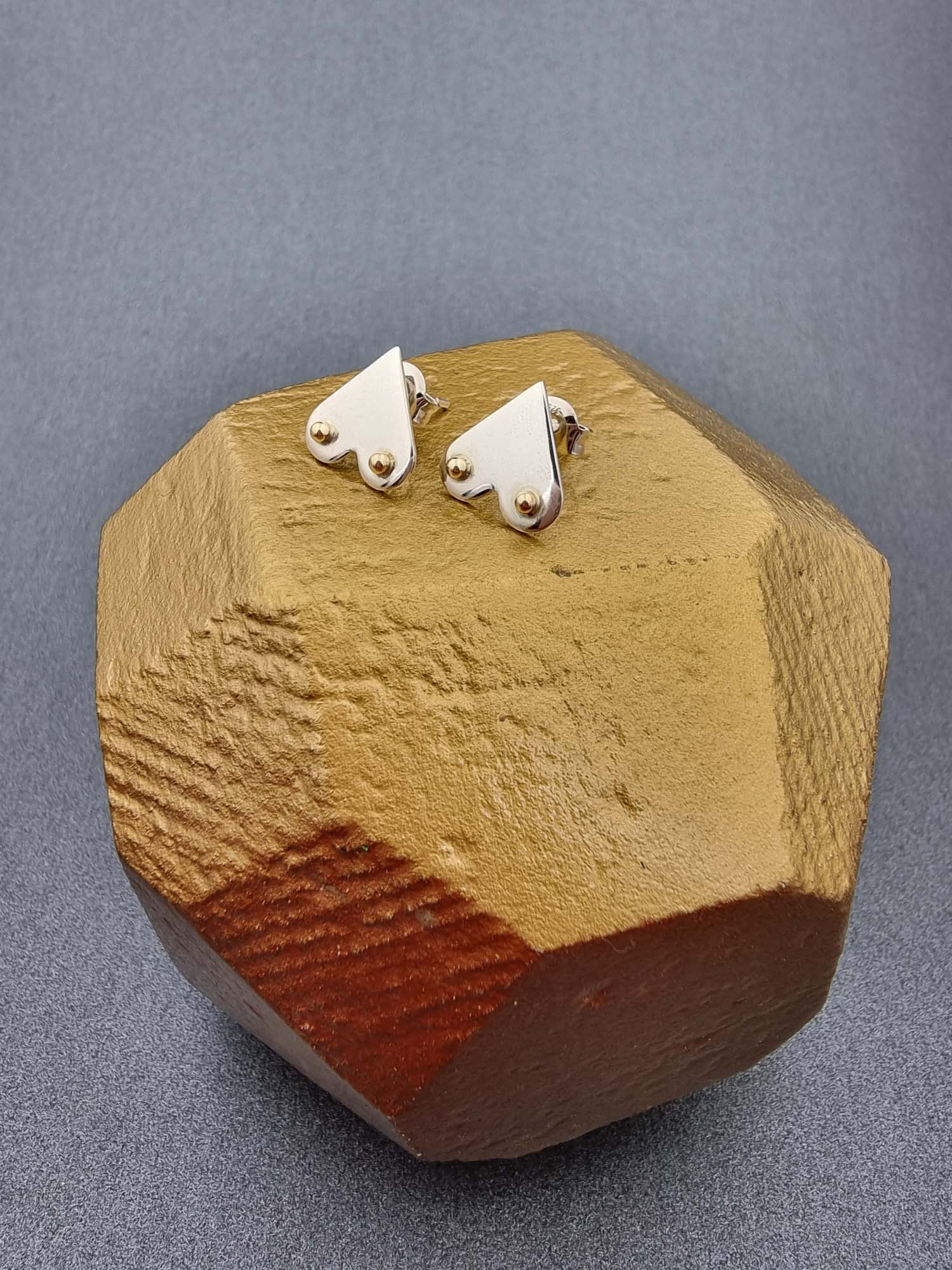 A BREAST FRIENDS - silver studs with 9ct gold-Erin K Jewellery-stride