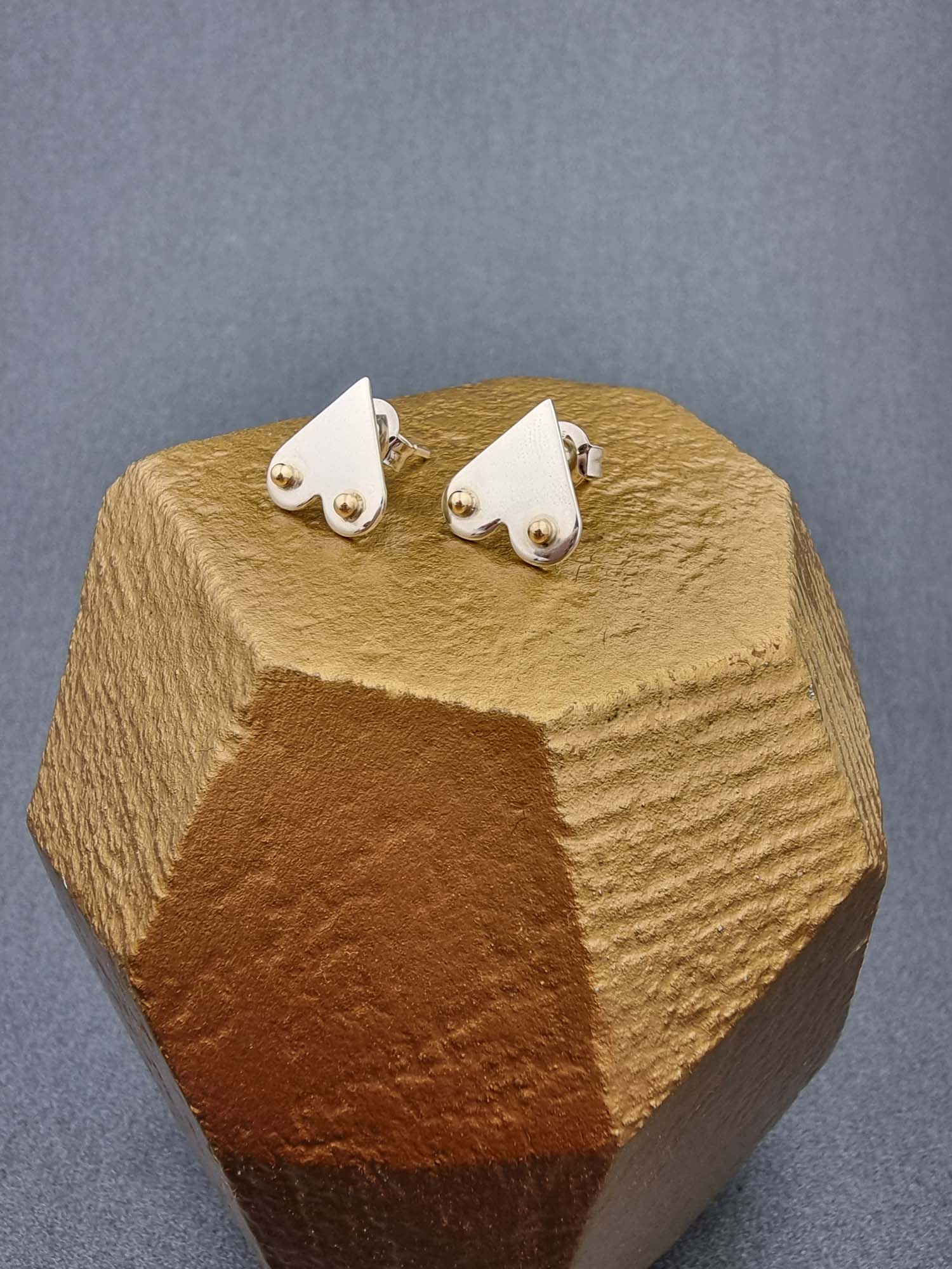A BREAST FRIENDS - silver studs with 9ct gold-Erin K Jewellery-stride
