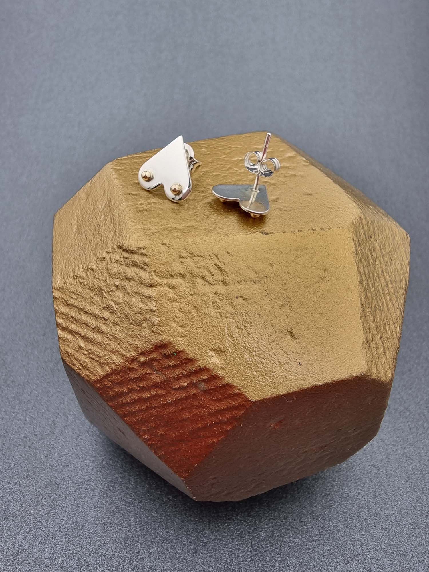 A BREAST FRIENDS - silver studs with 9ct gold-Erin K Jewellery-stride