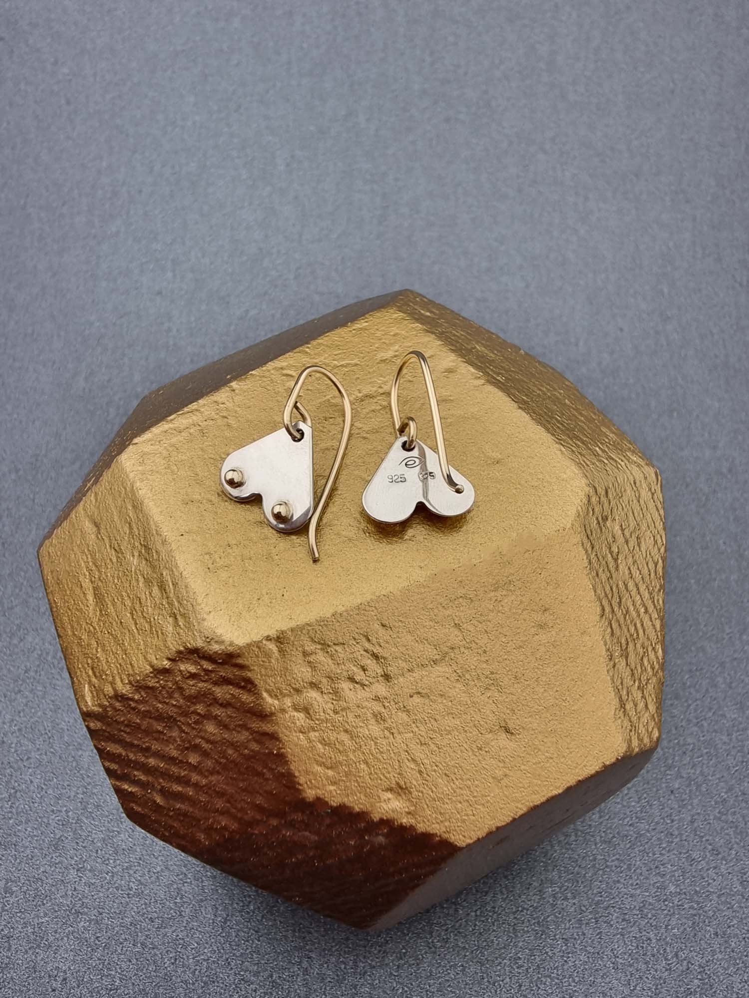 A BREAST FRIENDS - silver with 9ct gold hook earrings-Erin K Jewellery-stride