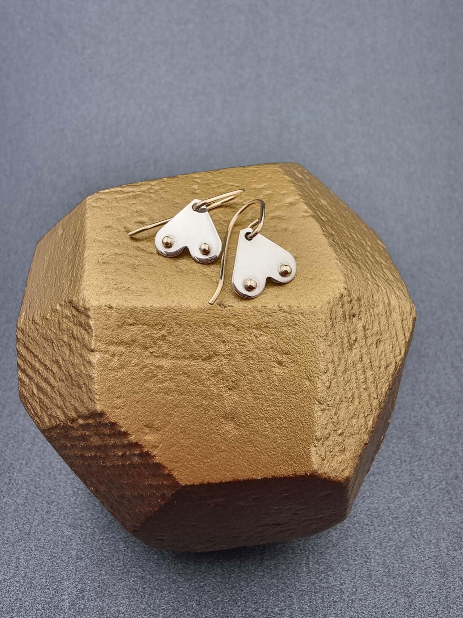 A BREAST FRIENDS - silver with 9ct gold hook earrings-Erin K Jewellery-stride