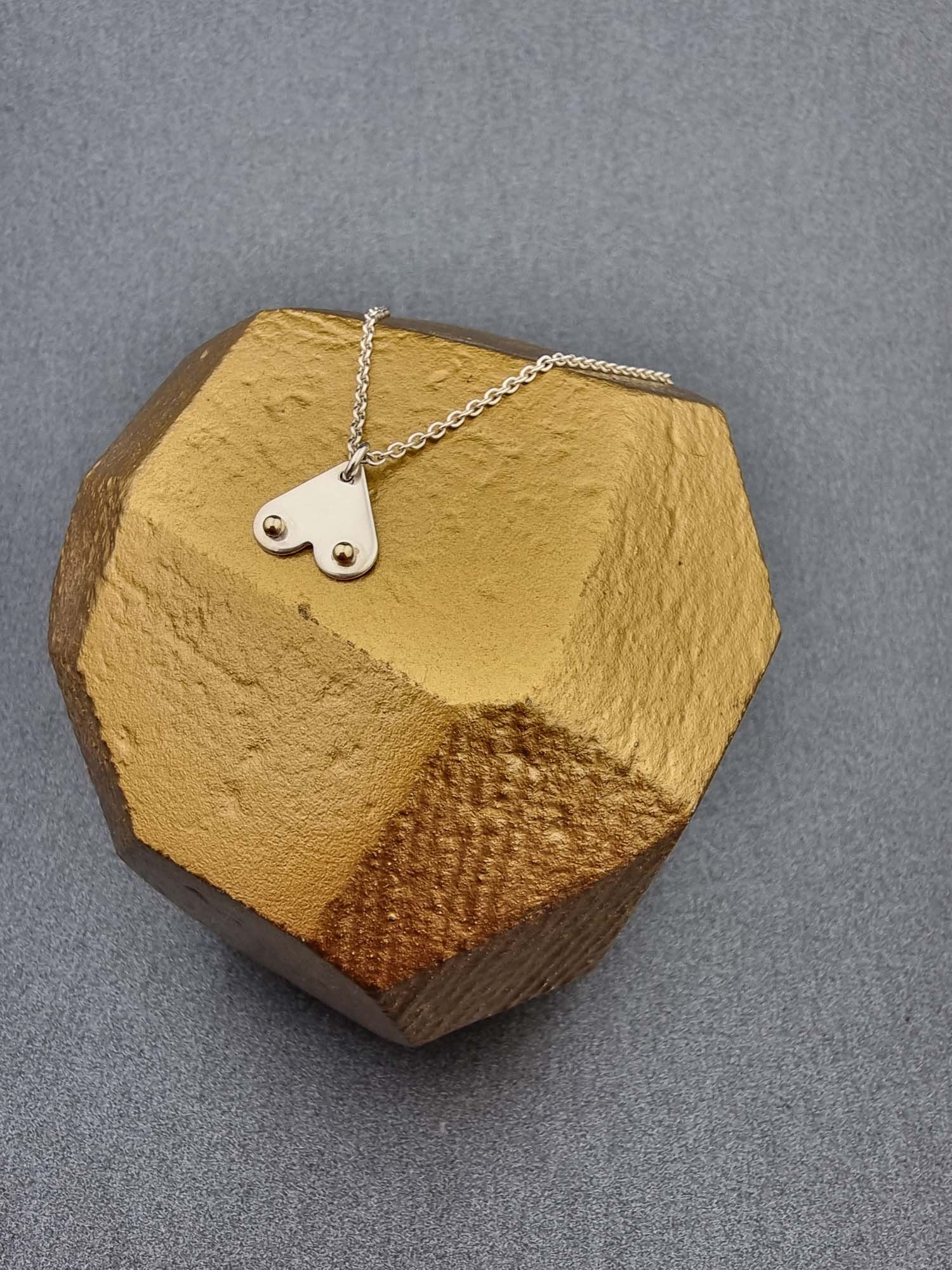 A BREAST FRIENDS - silver with 9ct gold necklace-Erin K Jewellery-stride