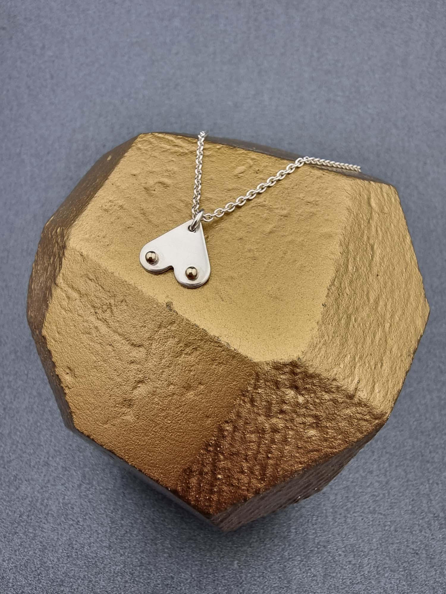 A BREAST FRIENDS - silver with 9ct gold necklace-Erin K Jewellery-stride