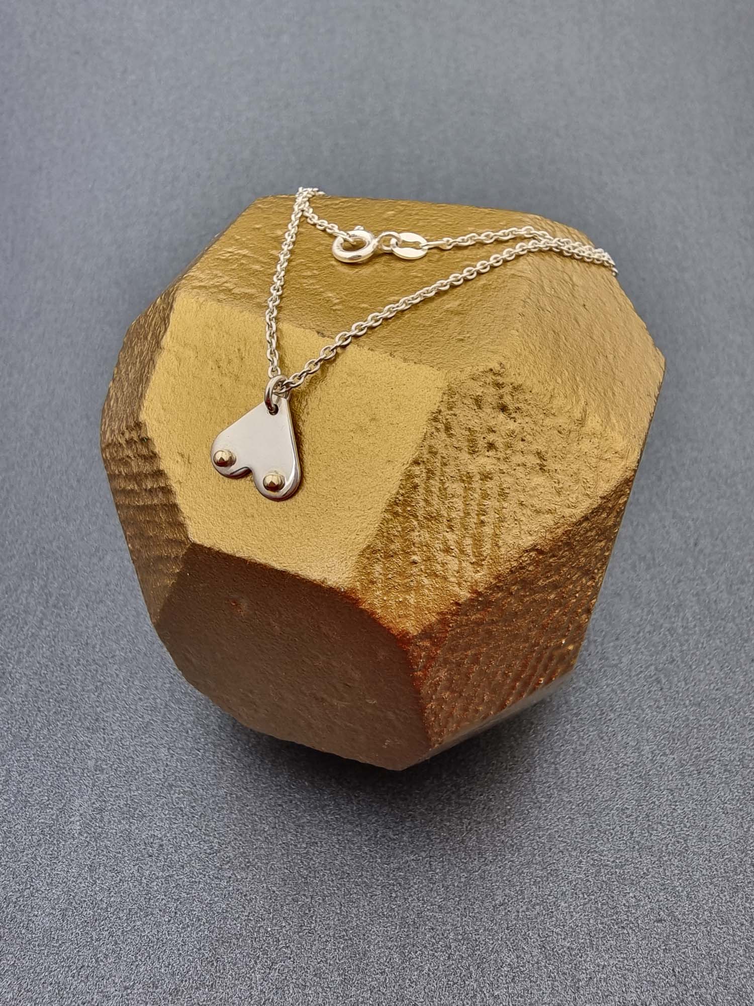 A BREAST FRIENDS - silver with 9ct gold necklace-Erin K Jewellery-stride