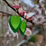 A SPRING FLING - lime leaf on green earrings-Erin K Jewellery-stride