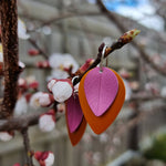 A SPRING FLING - pink leaf on orange earrings-Erin K Jewellery-stride