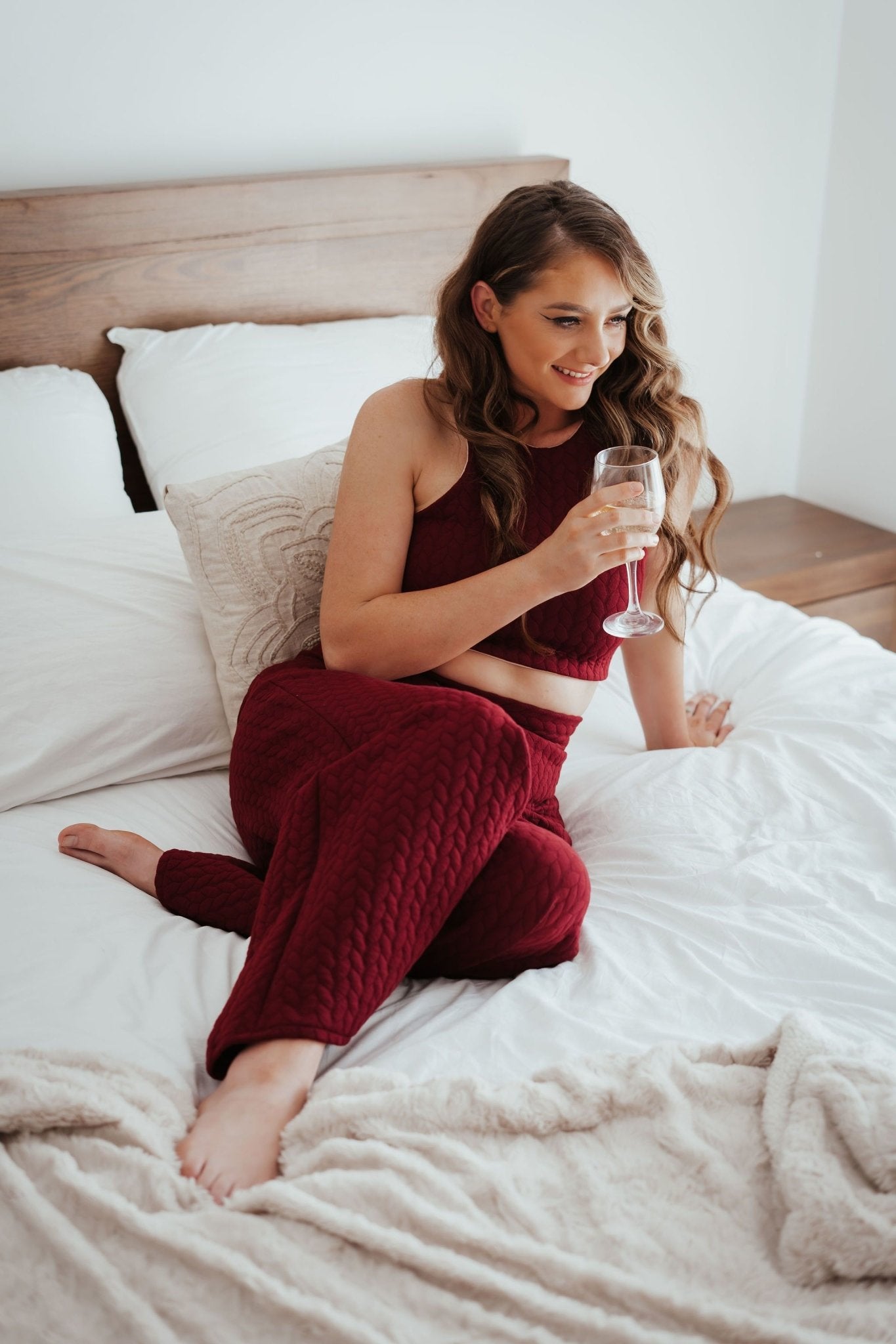 Alaska Lounge Pants Wine-Lazy Girl Lingerie-stride