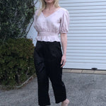 Alli Pant - Black Silk Cotton Sateen-Scout The Label-stride