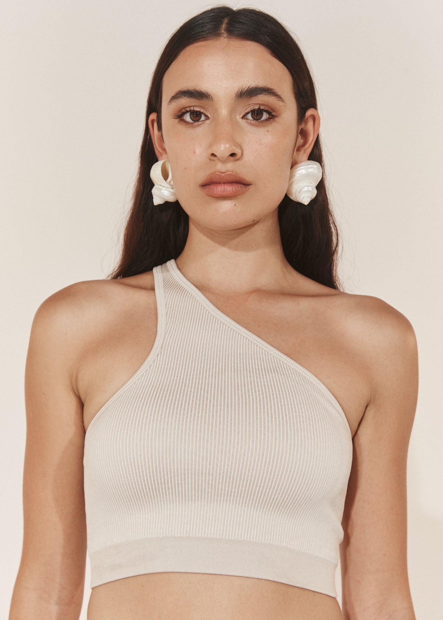 Asymmetric One Shoulder Crop - Chalk-Pinky & Kamal-stride