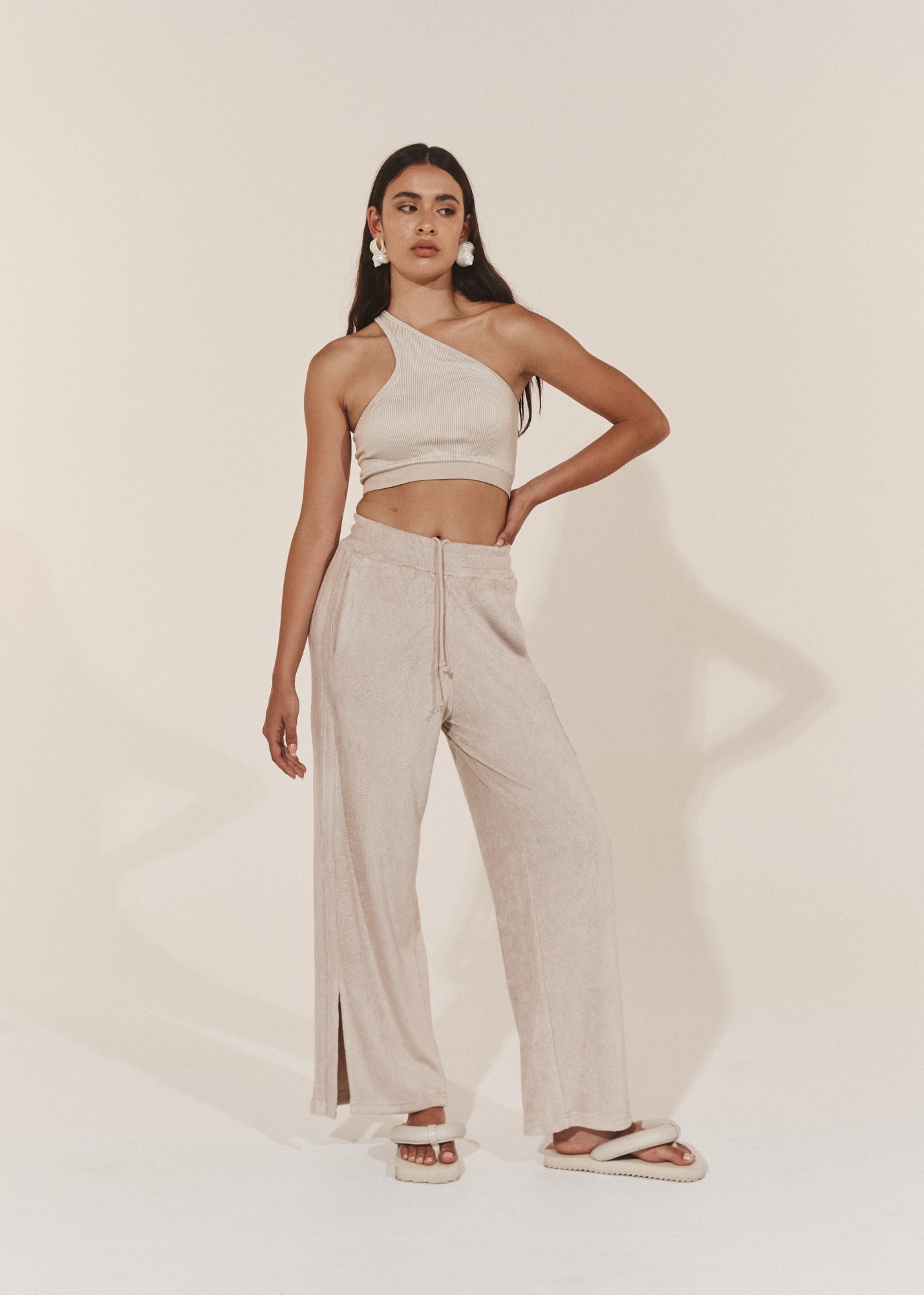 Asymmetric One Shoulder Crop - Chalk-Pinky & Kamal-stride