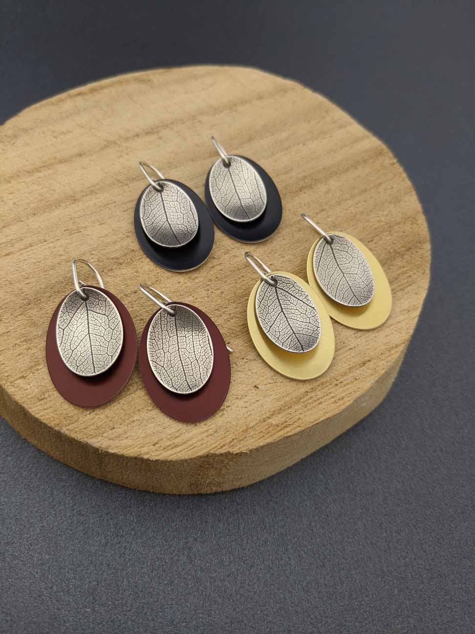 AUTUMN - small leaf earrings-Erin K Jewellery-stride