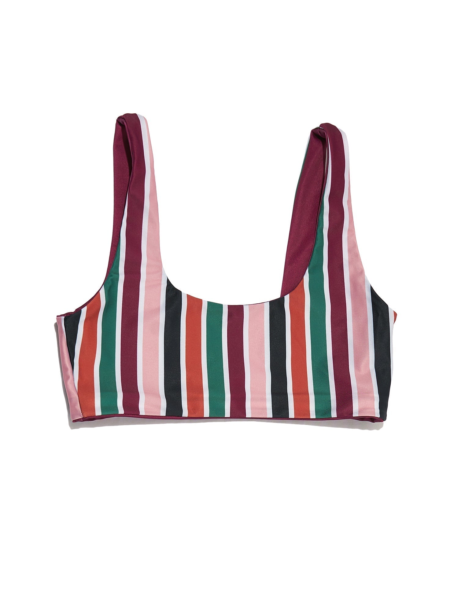 Ayla Wine/Spectrum Stripe Reversible Crop Top-Yindi & Salt-stride