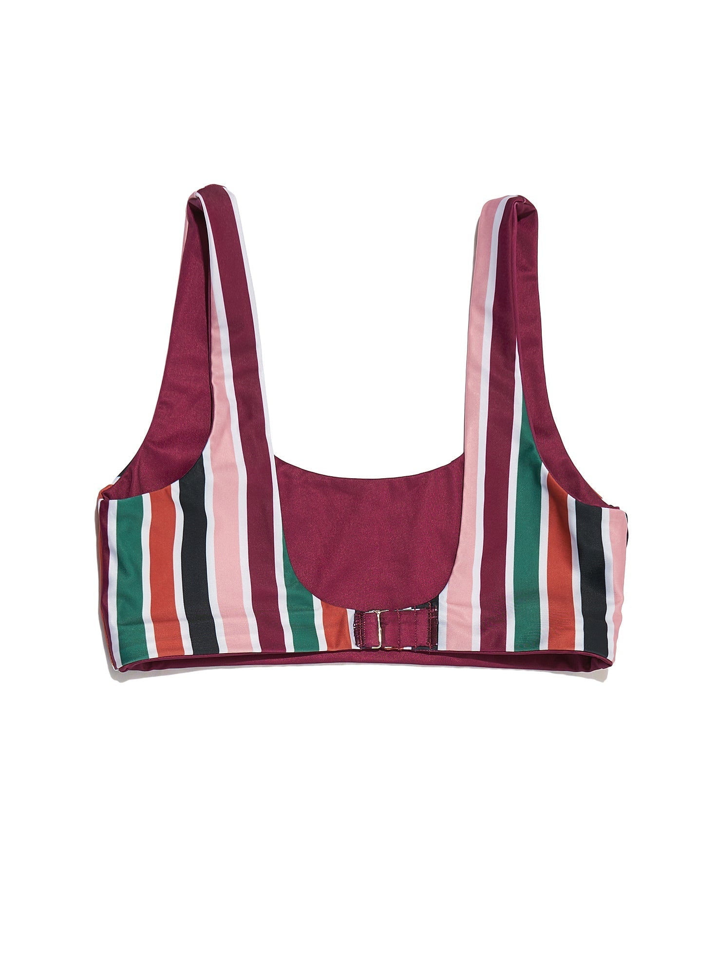 Ayla Wine/Spectrum Stripe Reversible Crop Top-Yindi & Salt-stride