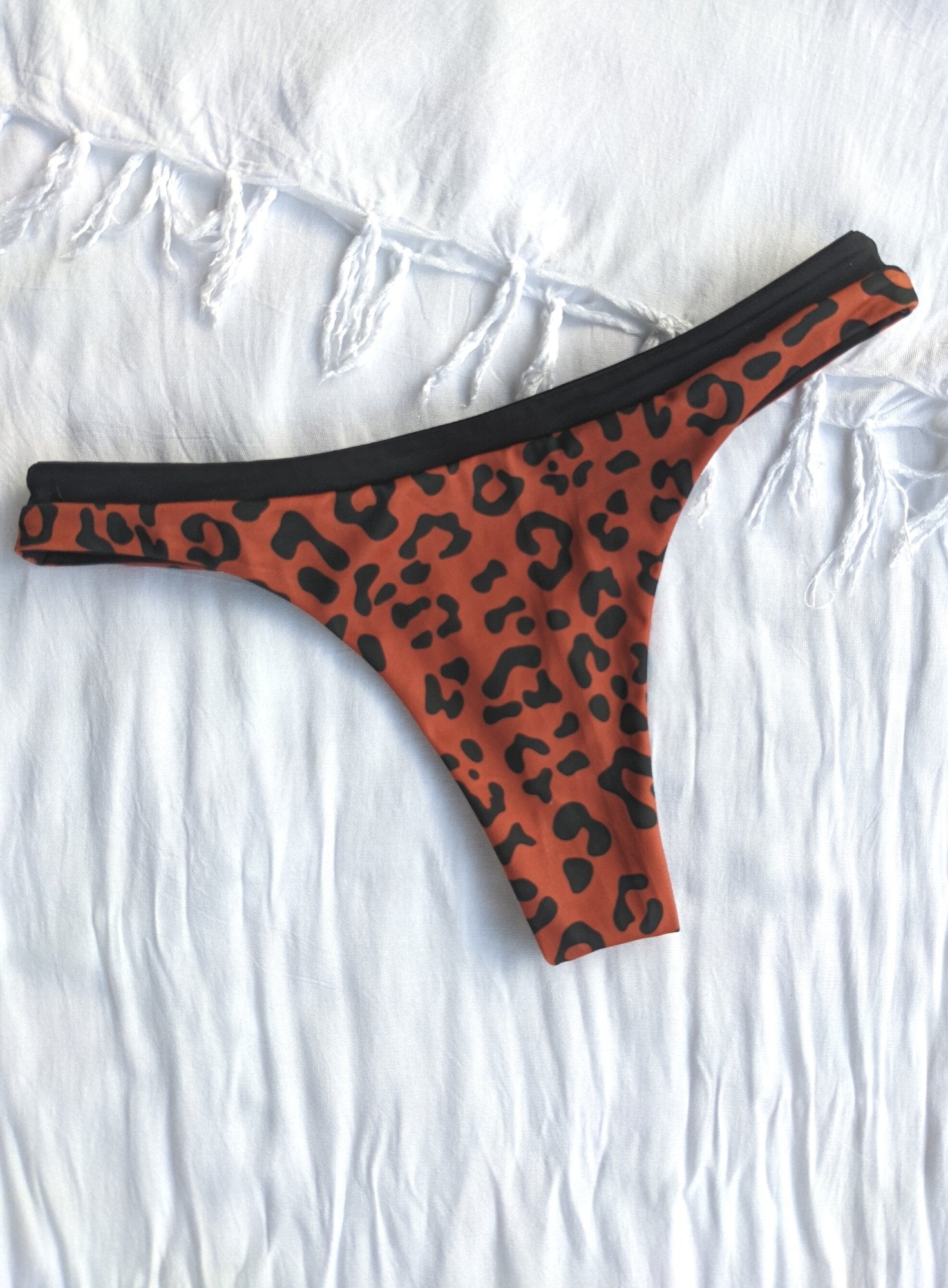 Bailey Reversible Bikini Bottom - Black/Leopard Print-Yindi & Salt-stride