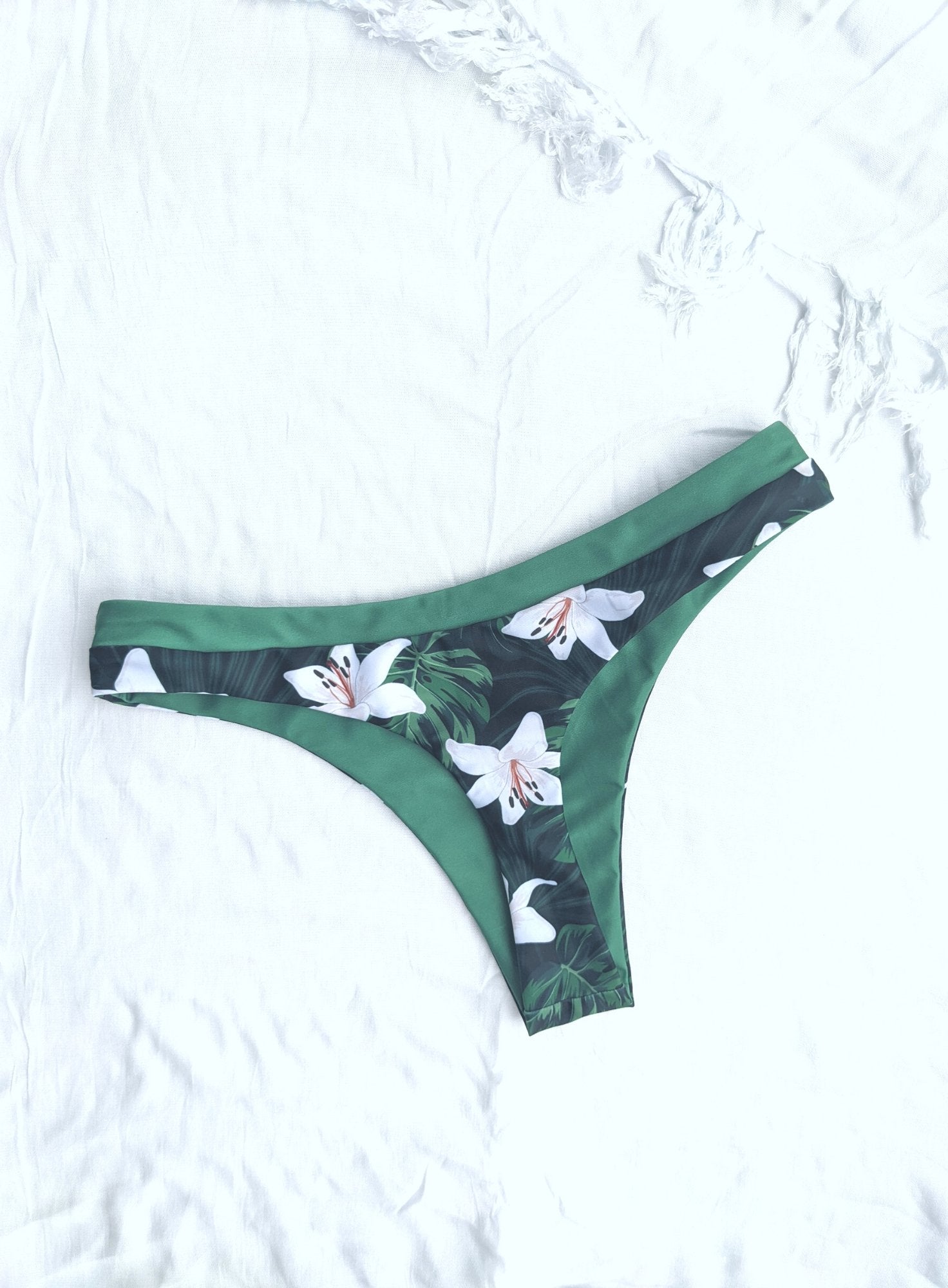 Bailey Reversible Bikini Bottom - Green/Midnight Jungle Print-Yindi & Salt-stride