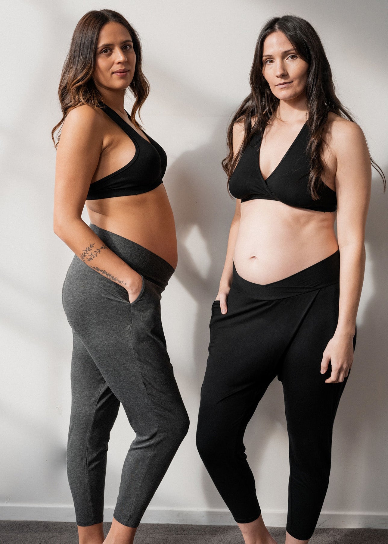 bamboo lounge pants - black-Úton Maternity-stride