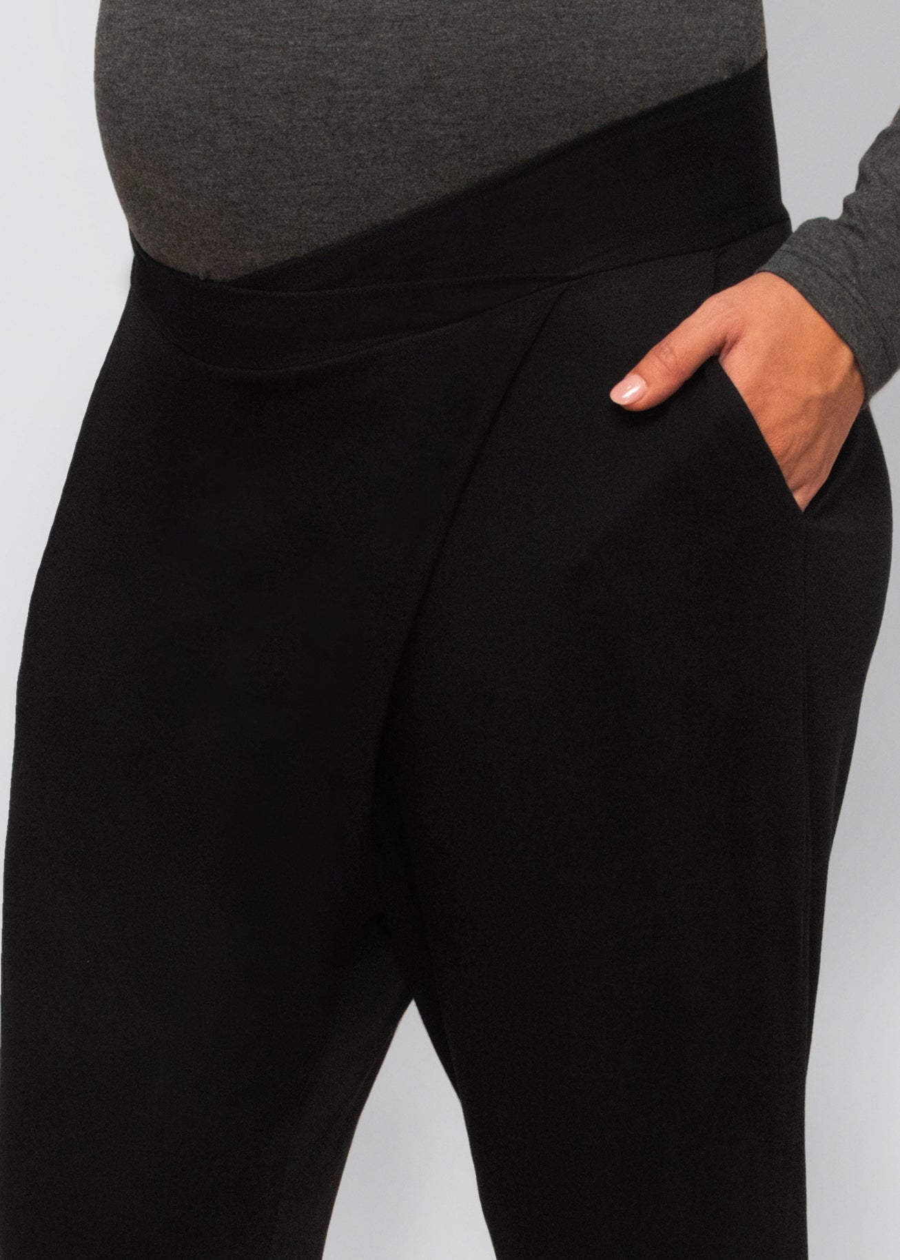 bamboo lounge pants - black-Úton Maternity-stride