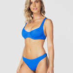 <b>Barbados</b><br>Blue Underwire Top<br>Blueberry Scented<br>Sustainable Australian Swimwear-Cali Rae-stride