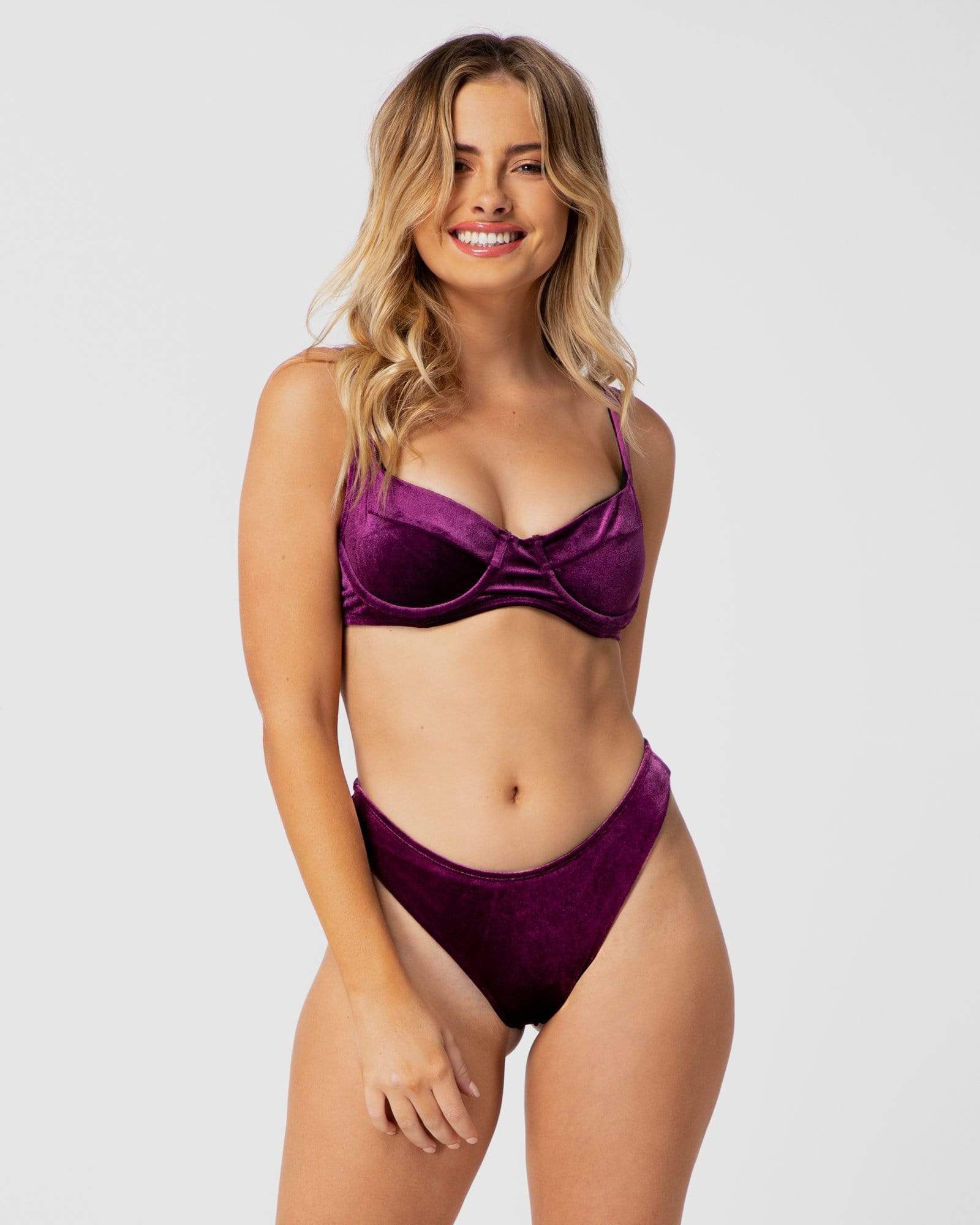 <b>Barbados</b><br>Purple Underwire Top<br>Zappo Scented<br>Sustainable Australian Swimwear-Cali Rae-stride