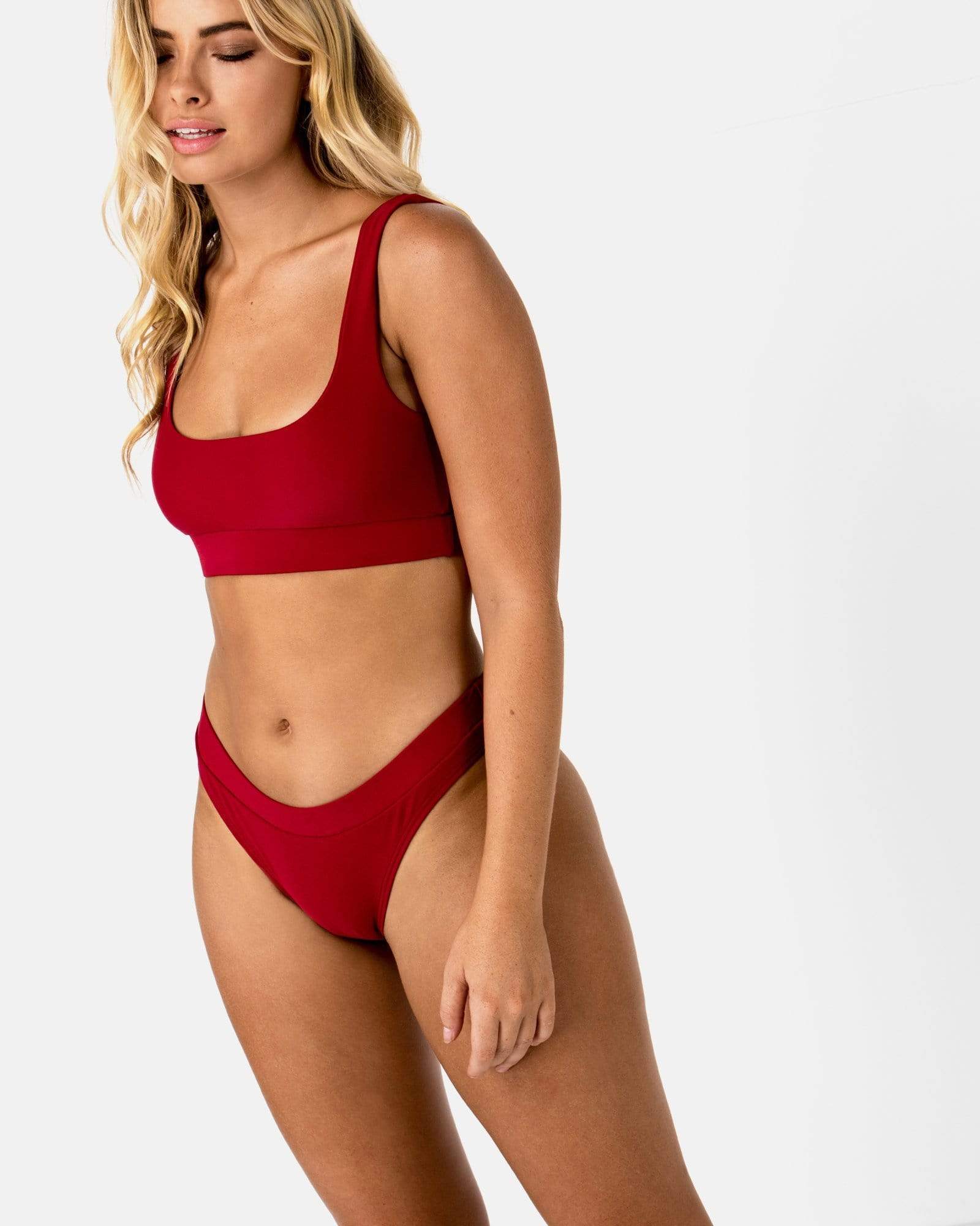<b>Ecuador</b><br>Red Pomegranate Bottom<br>Sustainable Australian Swimwear-Cali Rae-stride