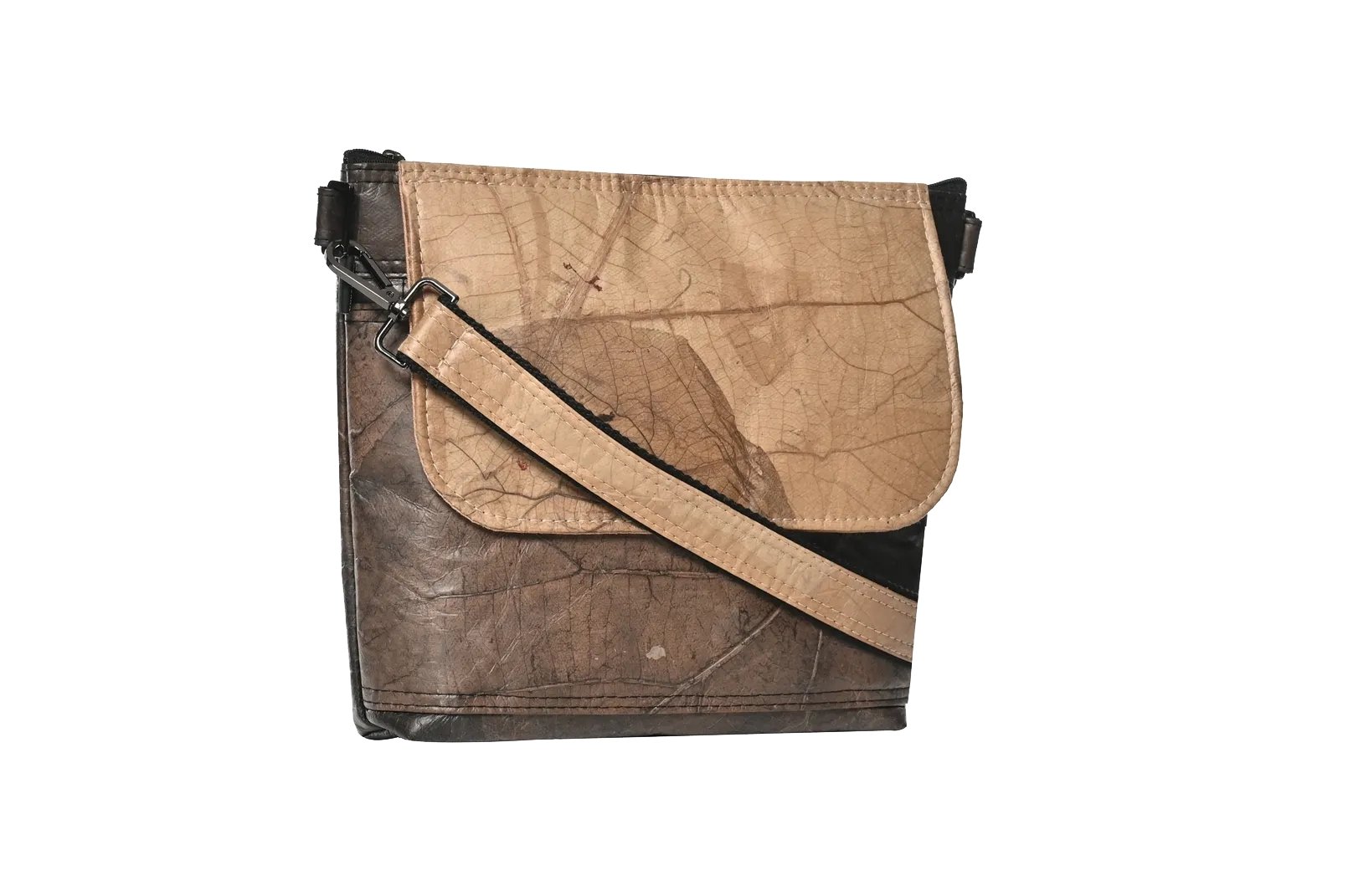 Beige & Brown Unisex Messenger Bag-Karuna Dawn-stride