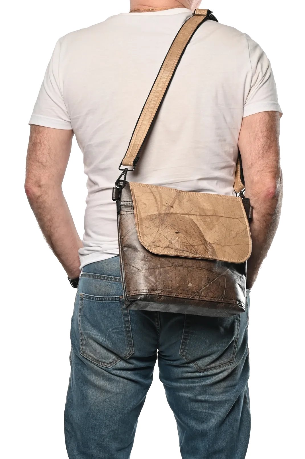 Beige & Brown Unisex Messenger Bag-Karuna Dawn-stride