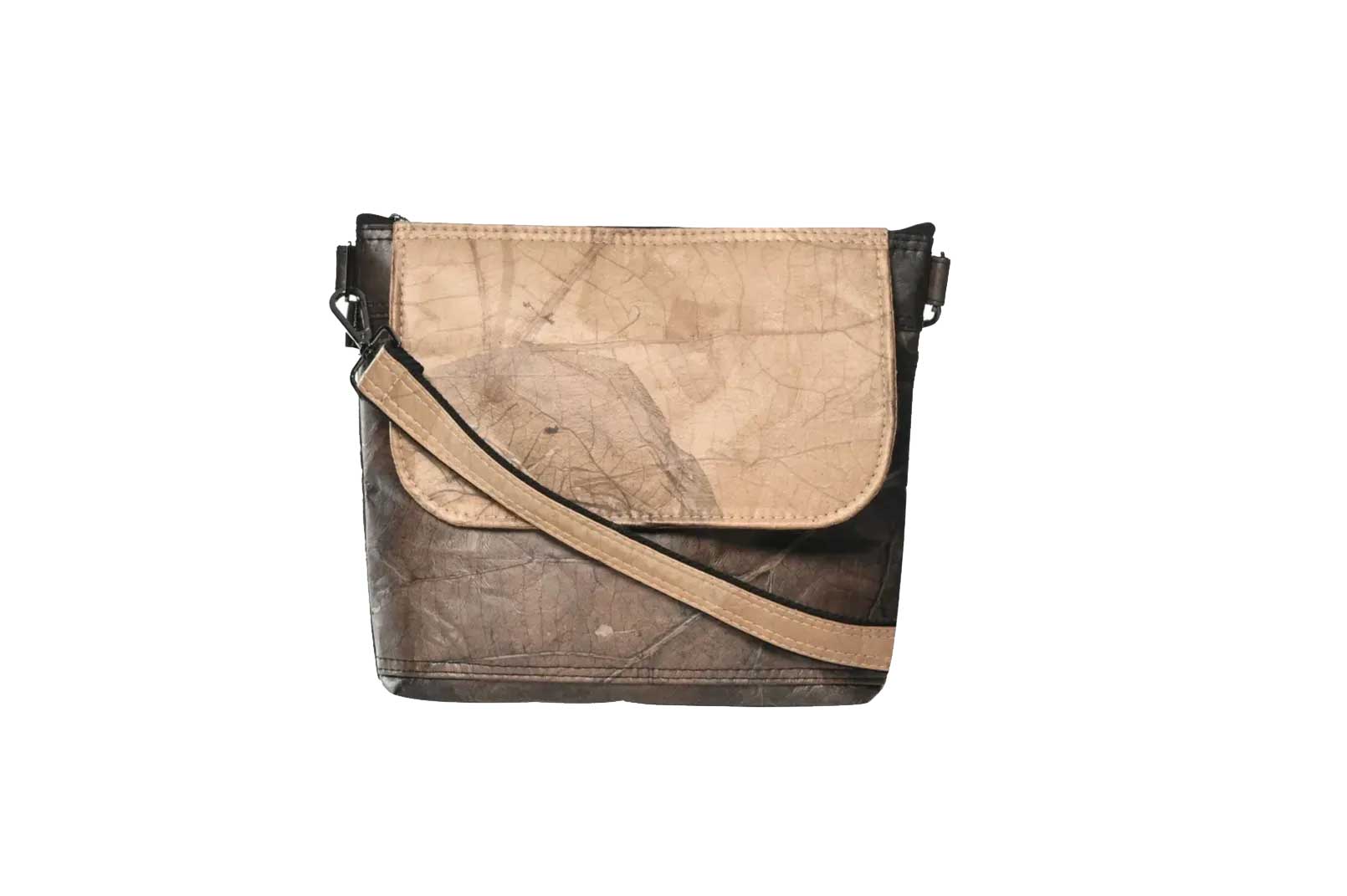 Beige & Brown Unisex Messenger Bag-Karuna Dawn-stride