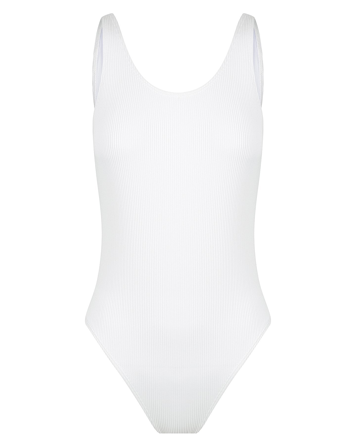 <b>Flamingo</b><br>Pina Colada White Ribbed One Piece<br>Sustainable Australian Swimwear-Cali Rae-stride