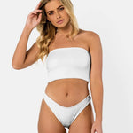 <b>Florida</b><br>White Boob Tube<br>Pina Colada Scented<br>Sustainable Australian Swimwear-Cali Rae-stride