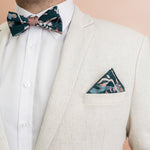 Bow Tie - Teal Blooms-Peggy & Finn-stride