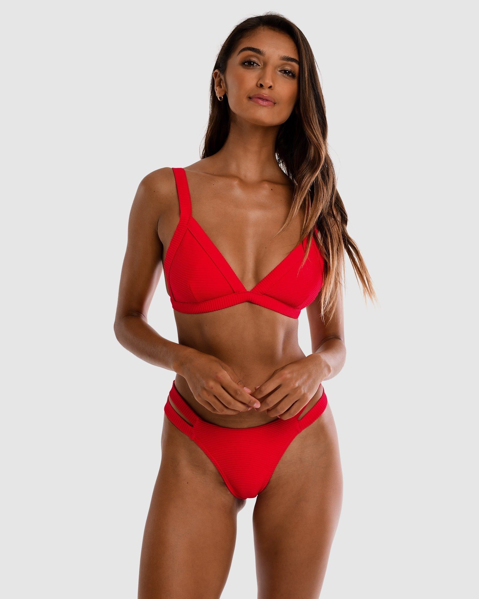 <b>Positano</b><br>Red Strawberry Triangle Bikini Top<br>-Cali Rae-stride