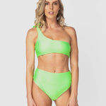 <b>Tulum</b><br>Lime Green Shouldered Top<br>Sustainable Australian Swimwear-Cali Rae-stride