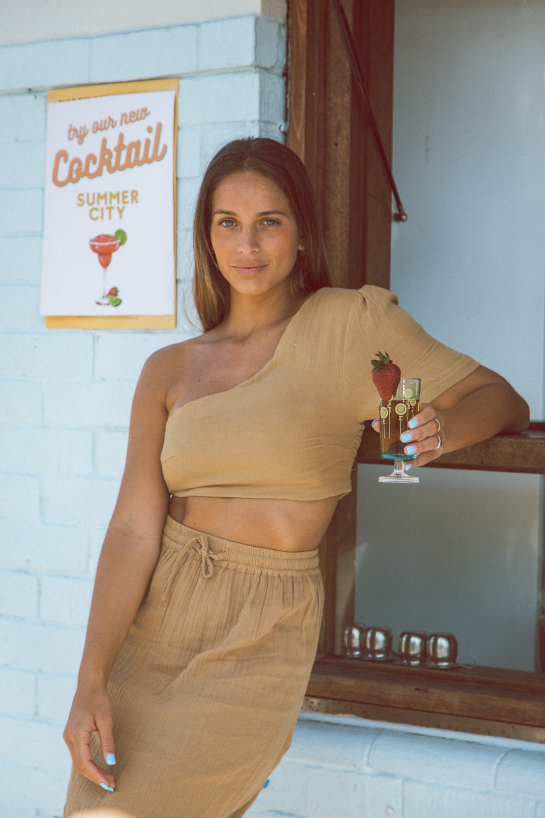 Cali Off the Shoulder Top - Tan-Remi Lane-stride