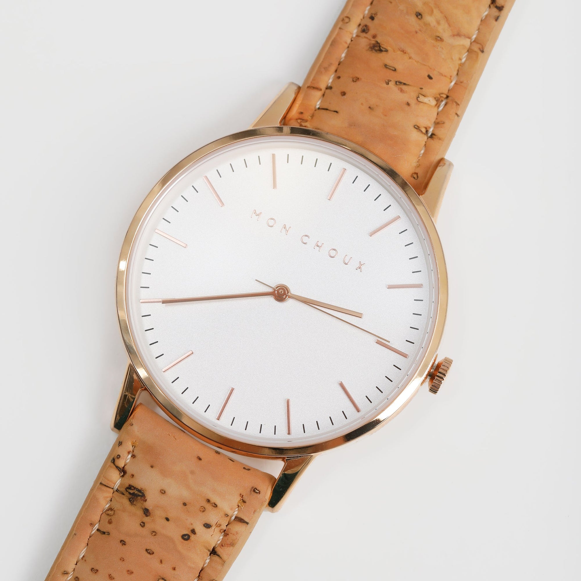 CLASSIC - WHITE/ROSE GOLD - NATURAL CORK LEATHER | VEGAN-Mon Choux-stride