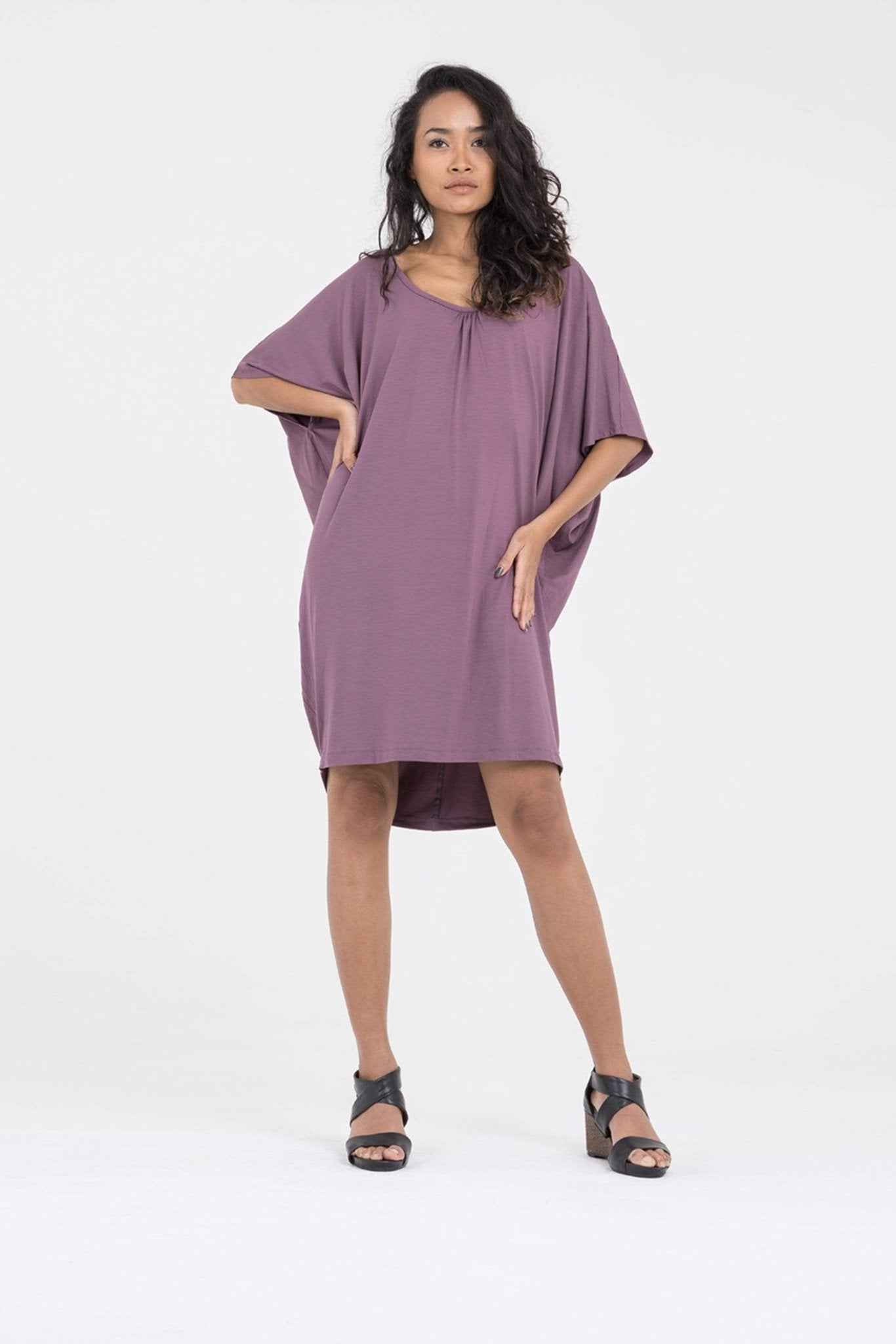 Donnah Cocoon Dress in Berry Dress Stride