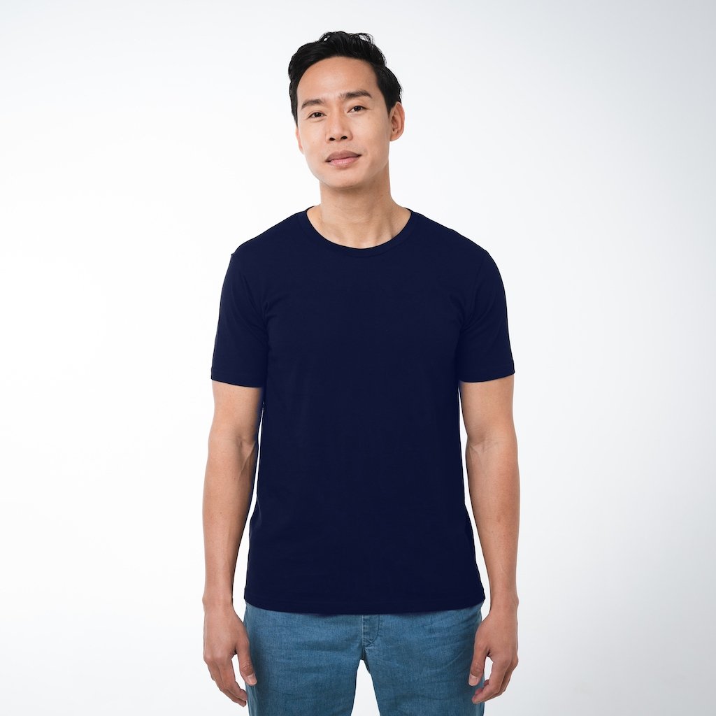 Cotton Crew | Navy-Dorsu-stride