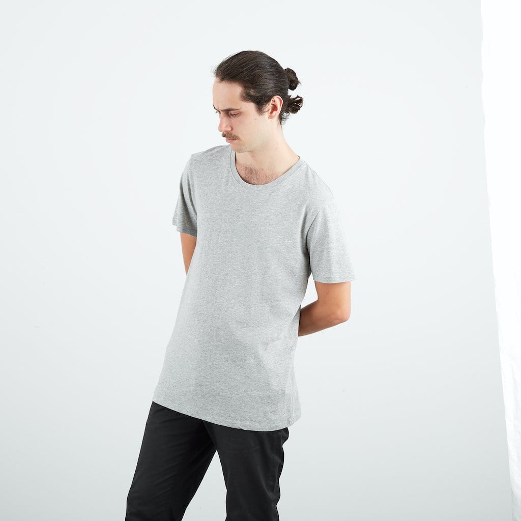 Dorsu Cotton Tall Crew | Grey Marle Men's Tops Stride