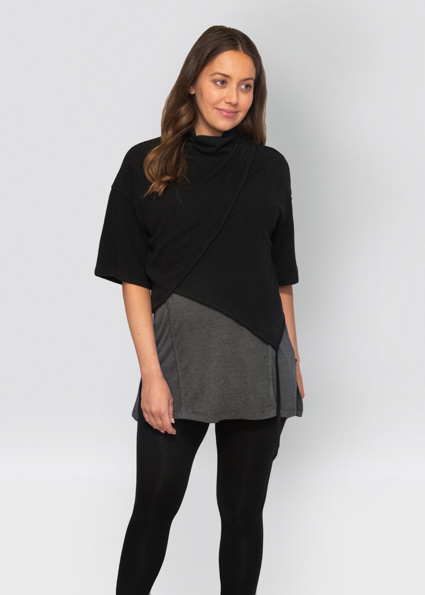 cropped jumper - black-Úton Maternity-stride