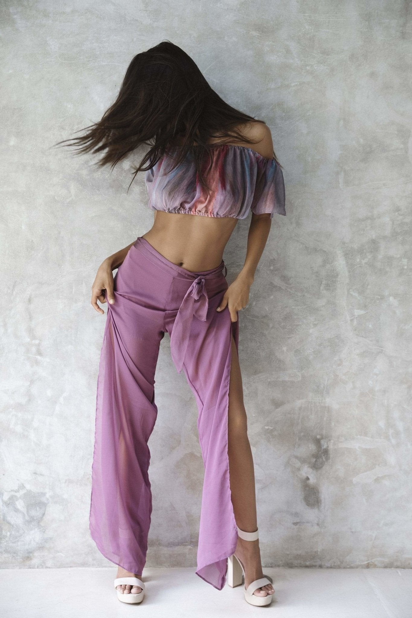 Why Mary Culotte pants shot chiffon "Alkira" Pants Stride