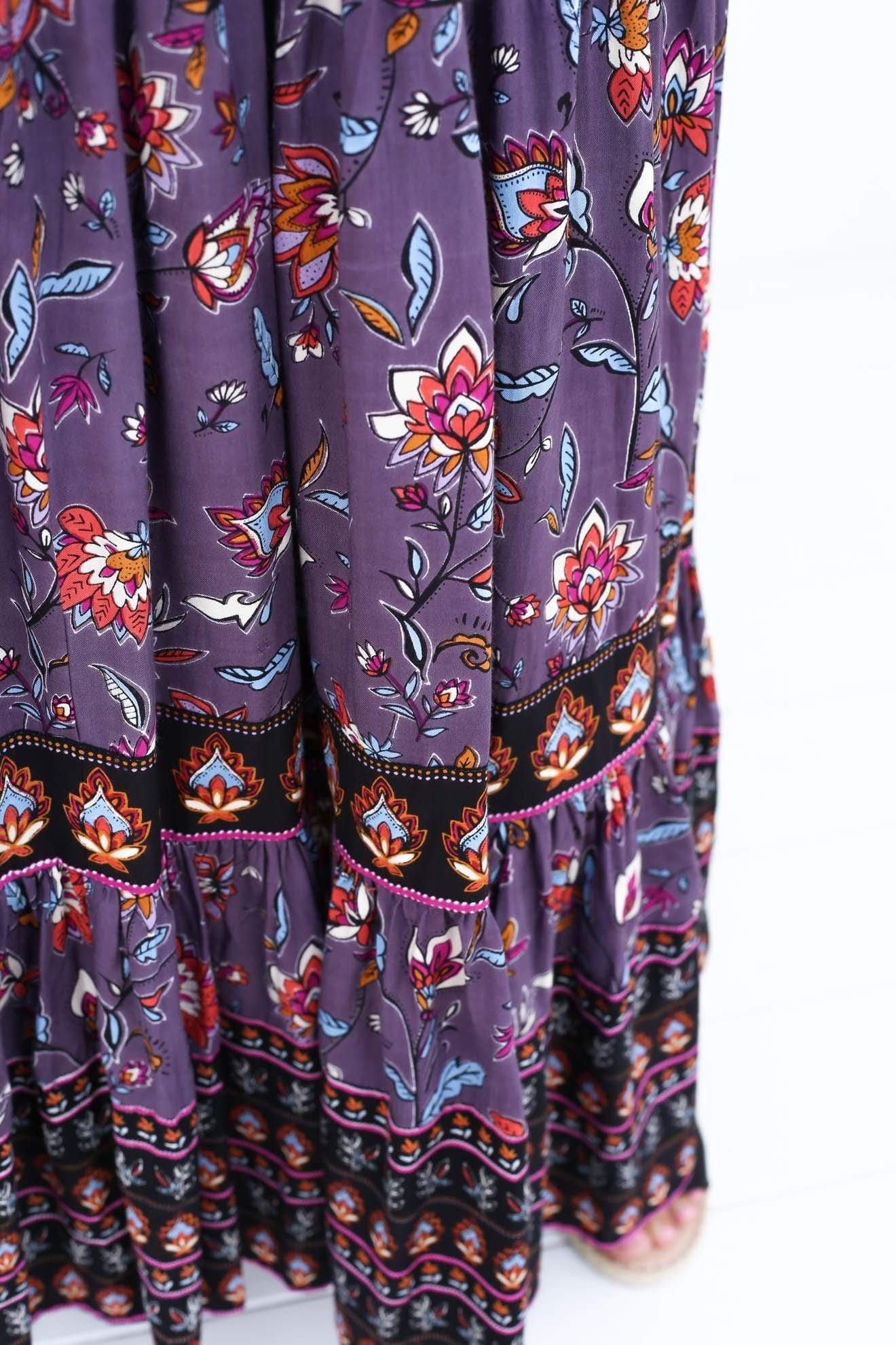 Delilah Full Maxi Skirt // Lilac Multi-Hope & Harvest-stride