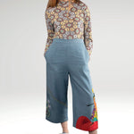 DERORA EMBROIDERED DENIM HIGH WAIST PANTS-Zoha-stride