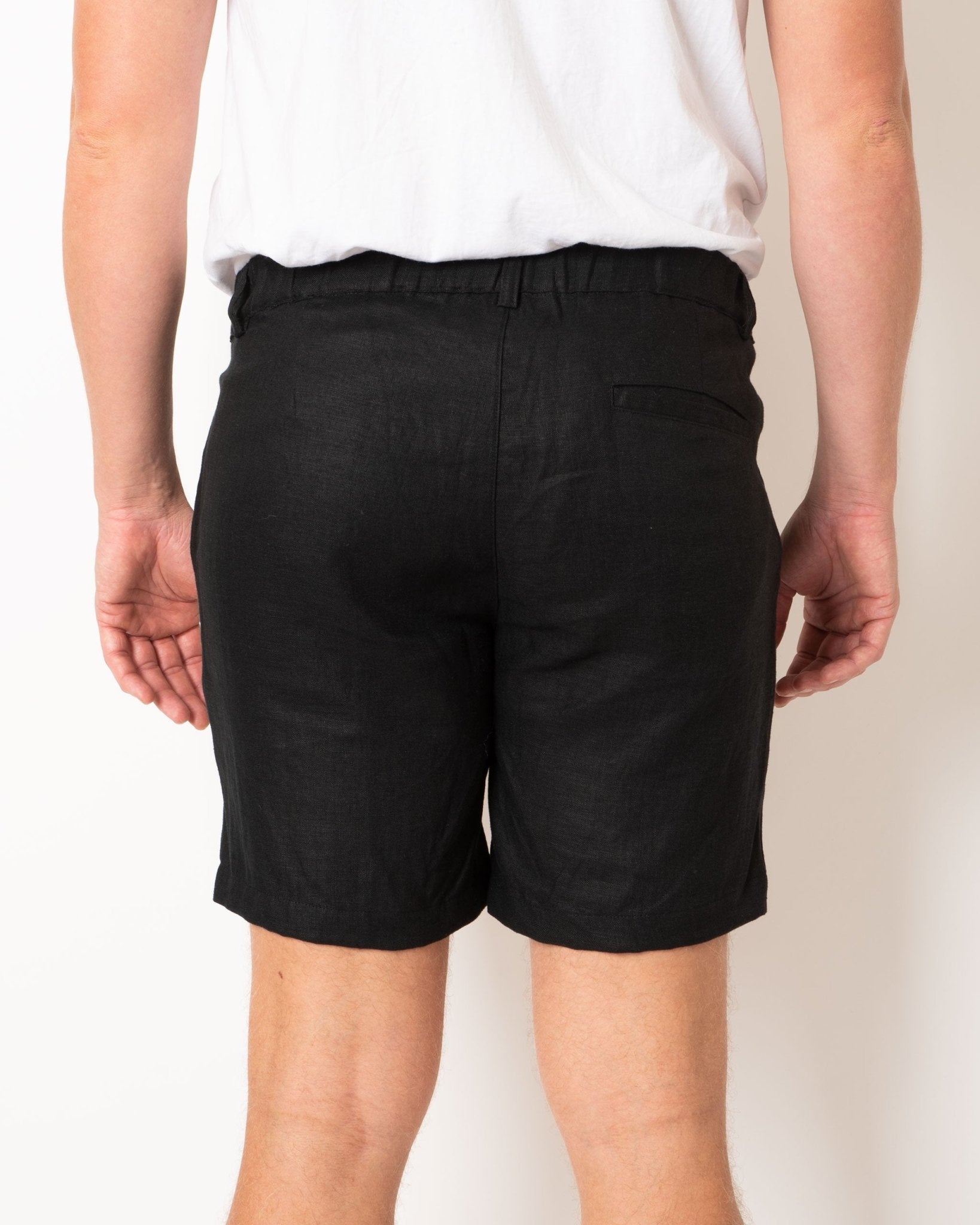 DESTii Black Linen Shorts-DESTii-stride
