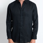 DESTii Black Long Sleeve Linen Shirt-DESTii-stride