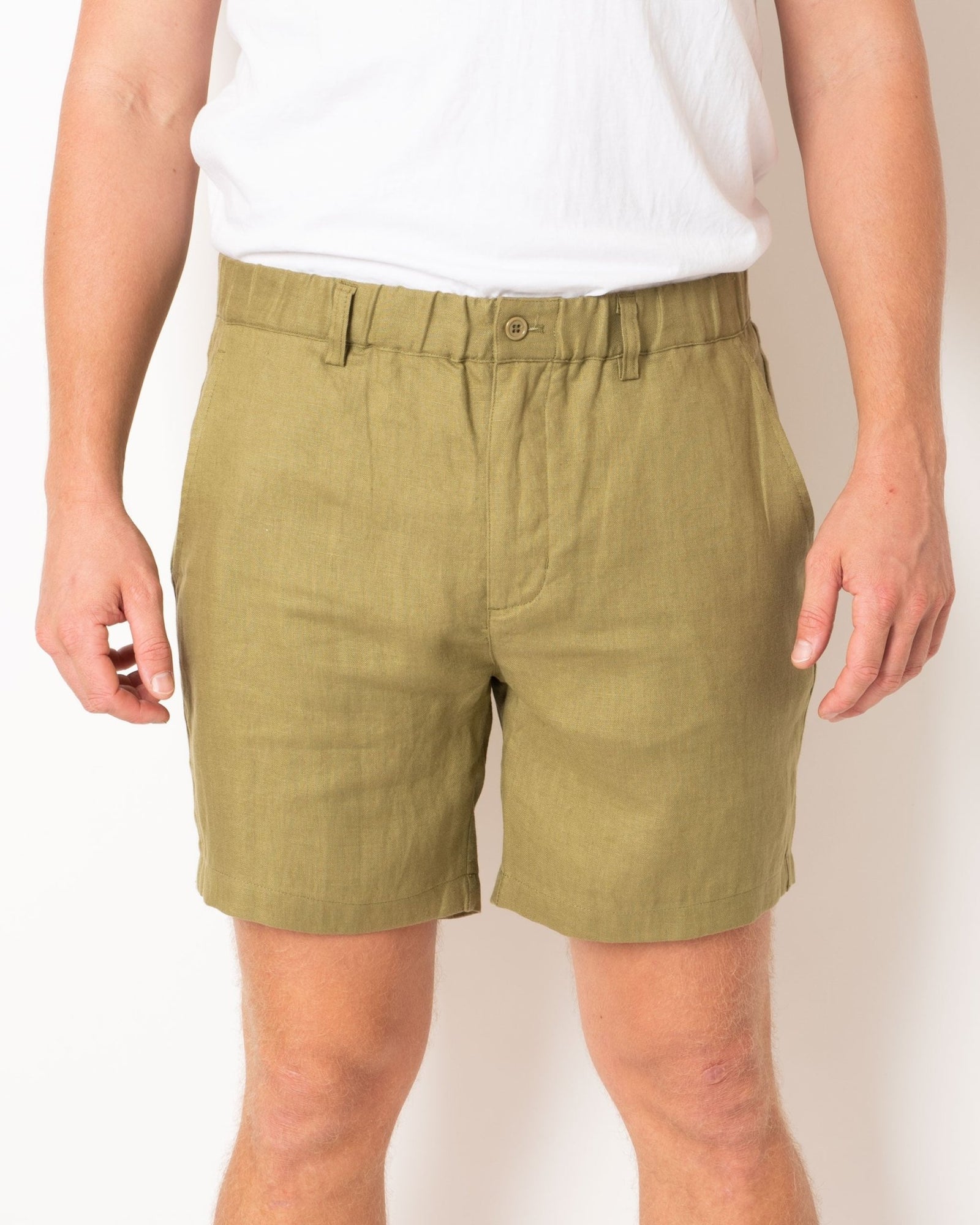 DESTii Khaki Linen Shorts-DESTii-stride