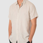 DESTii Natural Short Sleeve Linen Shirt-DESTii-stride