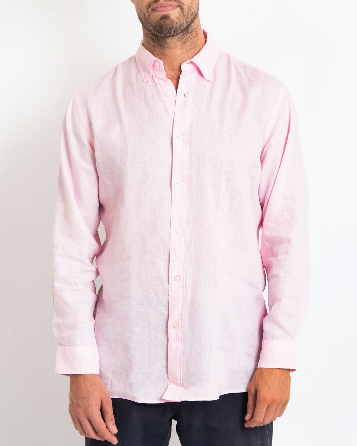 DESTii Pink Long Sleeve Linen Shirt-DESTii-stride