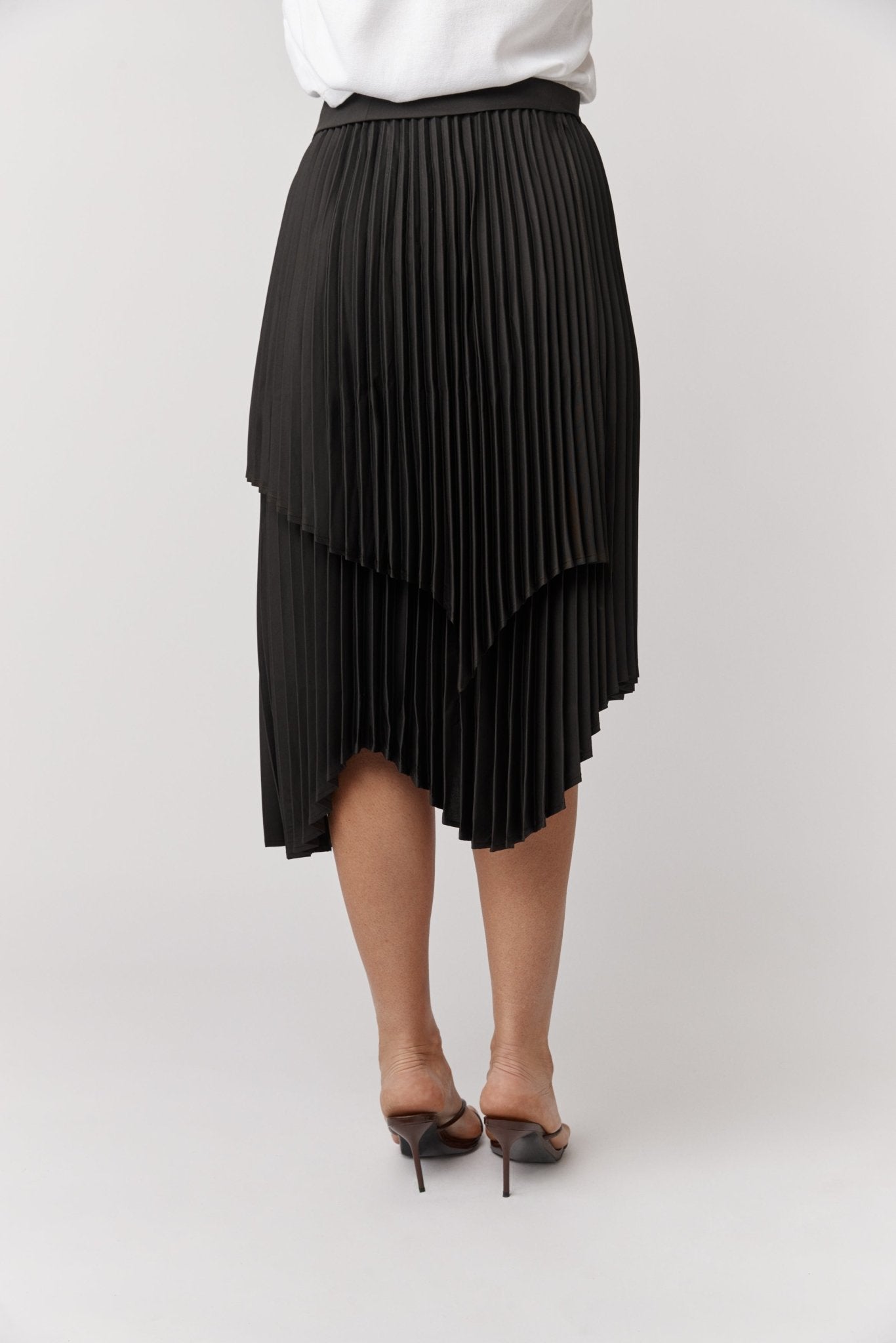 Edith Pleated Asymmetrical Skirt-ALKAM-stride