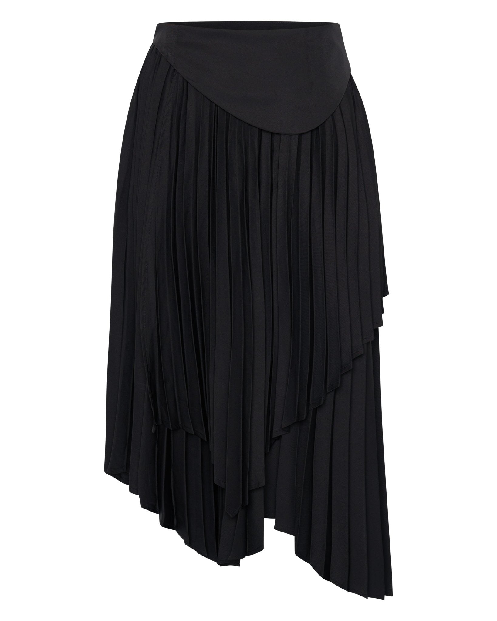 Edith Pleated Asymmetrical Skirt-ALKAM-stride