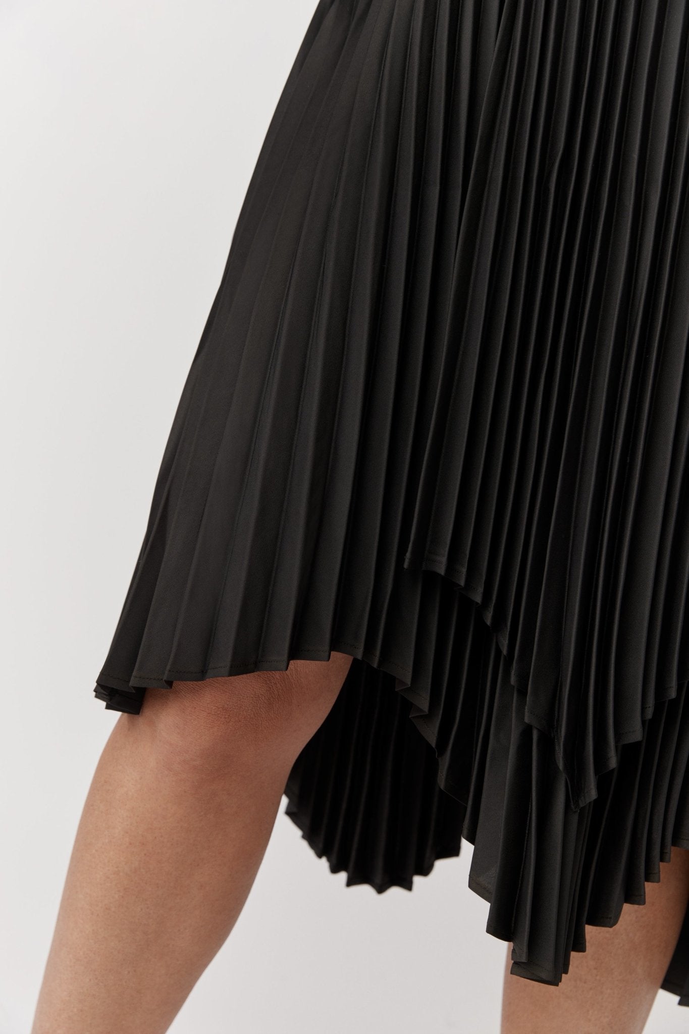 Edith Pleated Asymmetrical Skirt-ALKAM-stride